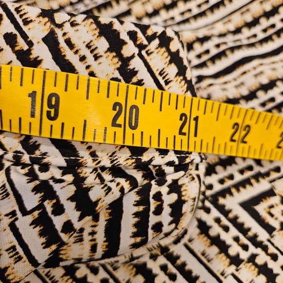 Lane Bryant 22/24 Print Wide-Leg Pants Elastic Waist Black White Career date - Picture 3 of 12